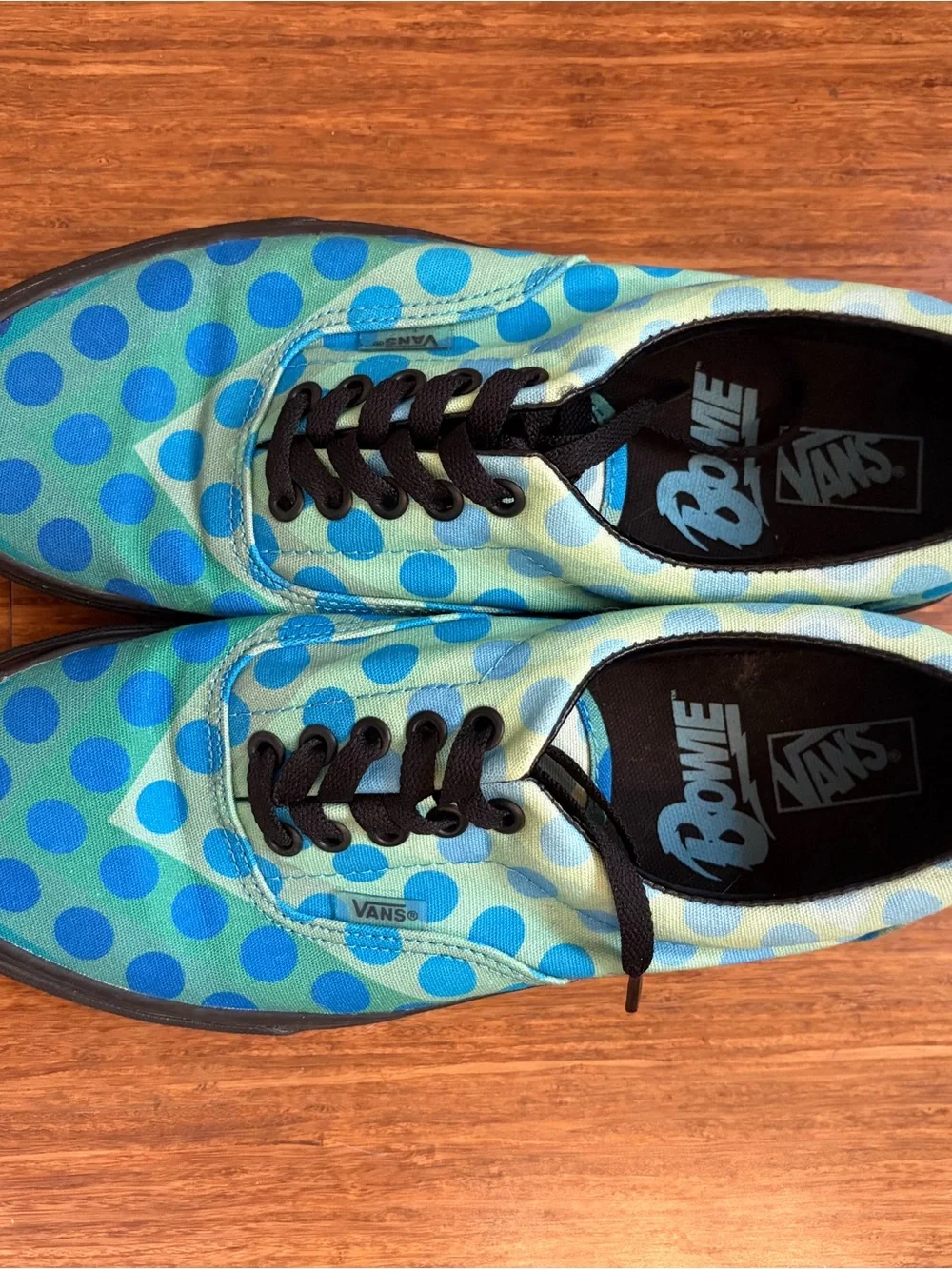 Women's Blue & Green Polka Dot Canvas Sneakers